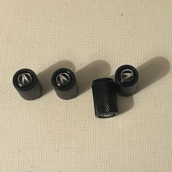 Acura Logo valve Stem caps in Black set of 4 NWT - Picture 2 of 4